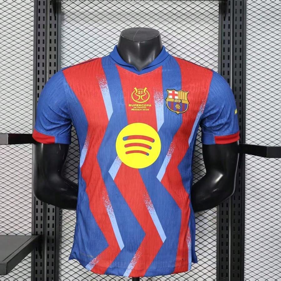 Barcelona 2026 Supercopa Special Edition Soccer Jersey, Unisex Retro Streetwear Sports Top, Breathable Gym Athletic Shirt, Perfect Gift For Fans  Blokecore - 預設 - 查看 1