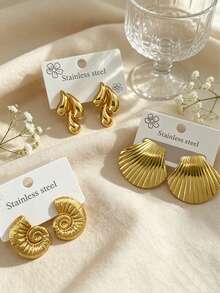 1-3 Pairs Fashionable Minimalist Large Hoop Earrings, Luxury Oversized Elegant Earring Design - Beach Vacation Package - View 2