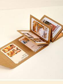 Accordion Fold Greeting Card, Creative Information Card Suitable For Birthday, Wedding, Party, INS Foldable Memo Card, DIY Handwritten Blessing Card For Various Occasions - Set - View 3