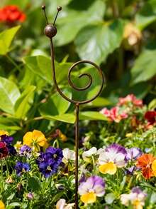 Rusty Metal Snail Plant Support Stake/Minimalist Garden Decor - Suitable For Countryside Style Yard, Lawn And Garden Decoration, Snail Sculpture Gift For Friends And Colleagues - Snail Decorative Pile - View 6