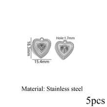 5pcs Stainless Steel 18K Gold Plated Textured Heart Shaped Asymmetrical Pendant, Earrings Necklace DIY Jewelry Making, Suitable For Women - Pendants - View 24