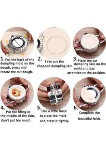 1pc Stainless Steel Dumpling Maker, Dumpling Skin Cutter, Kitchen Handmade Dumpling Wrapping Tool, Meat Filled Cake Roller, Dough Cutter And Shaping Tool, Kitchen Baking Assistant, For Making Dumplings And Pastries - Multicolor - View 5