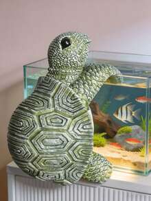 Decoração de Tartaruga Rastejante, Escultura Fofa de Tartaruga para Aquário, Decoração de Paisagem para Tanque de Peixes, Adequada para Casa, Escritório, Aquário, Decoração de Mundo Subaquático para Tanque de Peixes, Adequada para Paisagismo de Aquário, Tanques de Água Doce e Salgada, Acessórios de Decoração para Aquário de Mesa - A - Visão 6