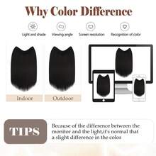 18英寸U型一体式夹式接发，带5个夹子，可接3/4头长直发，黑色合成纤维材质，女士适用 - 黑色 - 查看 6