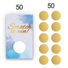 50 thẻ cào trắng, thẻ quà tặng, thích hợp cho Giáng sinh, đám cưới, tiệc cô dâu, tiệc sinh nhật, đồ dùng tiệc tùng, thẻ cào, trò chơi tiệc tùng, đồ dùng ngày lễ - Cạo - Xem 5