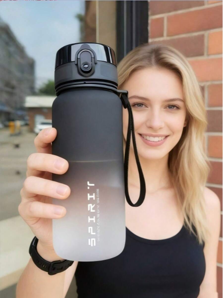 1L Botella de agua deportiva de gran capacidad, vaso de plástico colorido a prueba de fugas, botella de agua portátil para fitness y viajes al aire libre