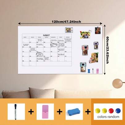 1pc Magnetic Whiteboard, Soft Whiteboard, Wall Sticker, Magnetic Graffiti Sticker For Home, Use For Office/Teaching Art Supplies,