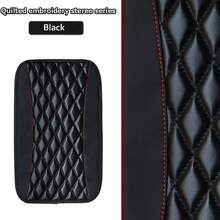 FCV 1 pieza Funda universal para reposabrazos de consola central de coche para las 4 estaciones, protector de reposabrazos de coche de piel sintética con bordado antideslizante, accesorios de coche - Diamante - Ver 7