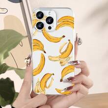 Funda para teléfono: Diseño con temática de plátano, nueva funda protectora transparente de TPU a prueba de caídas para primavera/verano, para iPhone 17/16/15/14/13/12/11/Pro/Plus/Pro Max, protección completa de la lente, adecuada tanto para hombres como para mujeres. - color - Ver 1