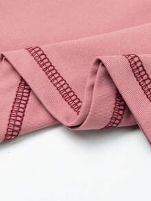 1pc Women's Classic Pink Versatile Summer Outfit, Minimalist Cut Suitable For All Body Types, Great For Casual Wear Or Daily Outings, Essential All-Match Piece For Summer Sports - Pink - View 6