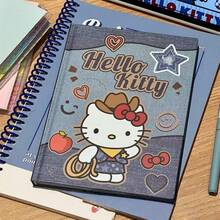 Sổ tay bìa cứng SANRIO A5 hình hoạt hình dễ thương, 96 trang, có nơ, sổ nhật ký chủ đề với các trang màu sắc bắt mắt. - Nhiều màu - Xem 7