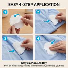 1/10/20/30/50片装一次性腋下吸汗垫，隐形透气腋下吸汗垫，男女通用，日常/运动/旅行防汗贴 - 白色 - 查看 8