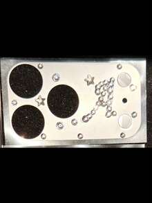 奢华闪亮水钻3D星形爱心英文字母A、S、B、F、K、M、R、T相机镜头贴膜，兼容 17 Pro Max/17 Pro，时尚创意哑光透明镜头保护膜，母亲节/生日礼物 - 字母A - 查看 2