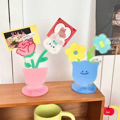 Kẹp giấy ghi chú hình hoa acrylic dễ thương kiểu Hàn Quốc, trang trí bàn làm việc dạng đứng, thích hợp làm quà tặng tựu trường, quà tặng ngày lễ, đồ dùng học tập, đồ dùng văn phòng, đồ dùng gia đình.