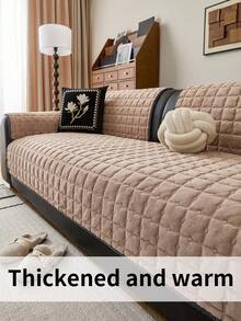 1 chiếc đệm sofa dày dặn, ấm áp, chất liệu nhung sữa kẻ caro, dùng cho sofa 1234 chỗ ngồi, bao bọc tay vịn và tựa lưng, chống trượt, phù hợp cho mọi mùa. - Lạc đà - Xem 1