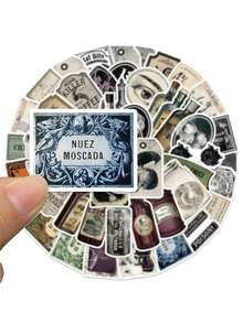 50pcs Retro Medicine Bottle Label Sticker For Phone Case Laptop Tablet Computer Suitcase Scrapbook Magazine Decoration Sticker PVC Decal HD Printing Stickers Scrapbook Supplies Scrapbooking - 1 Set - View 3