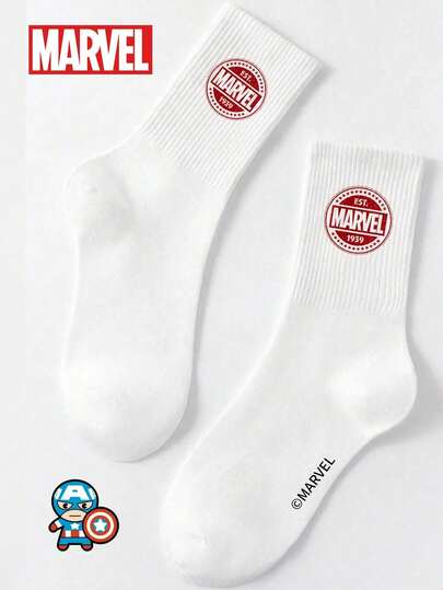  1/3 đôi tất in hình hoạt hình Marvel chính hãng, tất mùa hè thoáng khí, chống mùi hôi, thấm hút mồ hôi, thích hợp cho học sinh/người lớn, làm quà tặng và mặc hàng ngày.