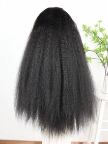 180% Density Yaki Straight Lace Front Wig For Women, Black Fluffy Style, Yaki Straight 10-36 Inch Mixed Hair 13*4 Lace Front With Natural Hairline, Comfortable & Durable, Suitable For Daily Wear, Family Gatherings, Holidays, Parties - SNatural - View 4