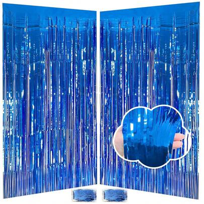 2 tấm rèm phông nền tua rua màu hồng, kích thước 3,2ft x 6,6ft, chất liệu kim loại, thích hợp làm phông nền chụp ảnh, tiệc sinh nhật, đám cưới, tiệc mừng em bé, lễ hội và nhiều dịp khác.