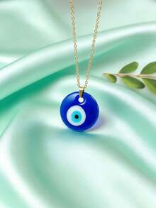 1pc Evil Eye Pendant Necklace, Turkish Blue Eye Necklace, Suitable For Daily Wear - Blue - View 4