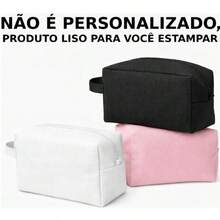 Kit 5 Plain Toiletry Bags Without Print To Personalize Gift - Baby Pink - View 2