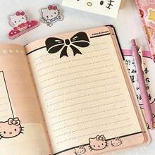 Sổ tay bìa cứng SANRIO A5 hình hoạt hình dễ thương, 96 trang, có nơ, sổ nhật ký chủ đề với các trang màu sắc bắt mắt. - Nhiều màu - Xem 5