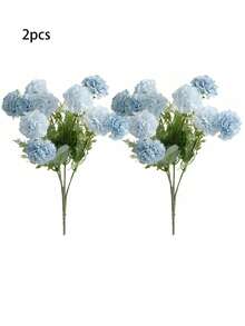 2件装 - 1束10头仿真菊花，花朵栩栩如生，适合婚礼、生日派对、户外家居装饰、节日花卉礼品、婚礼花瓶，也适用于家居、餐厅、卧室、节日生日派对、户外花园、春季装饰、花园装饰、户外植物、园艺、仿真花、装饰、返校房间装饰、学习用品。 - 淺藍色 - 查看 9