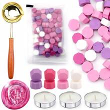 Wachssiegel Perlen/Wachssiegel Löffel für Wachssiegel Stempel, Vintage Dekoration geeignet für Hochzeitseinladungen, Umschläge, Briefe, DIY Basteleien, Geschenkverpackung - Set TZ1161 - Übersicht 3