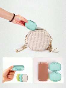 1pc Mini Portable Travel Pill Case, Medicine Organizer Box, Weekly Pill Box, Outdoor Travel. Can Store Medicines And Vitamins, Fit In Pocket Or Wallet. Dustproof, Waterproof, Reusable With Buckle Seal. Travel Accessories For Beach, Vacation, School - Multicolor - View 4