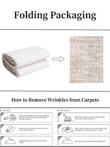 1 pieza Alfombra de área beige, estilo bohemio, lavable antideslizante de lana sintética, 1160g/㎡, adecuada para sala de estar, dormitorio, cocina, oficina, entrada - Beis - Ver 11