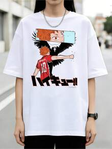 Haikyuu!! Hinata Shoyo # 10 'Haikyuu!!' Epic Graphic Unisex Cotton T-Shirt - trắng - Xem 1