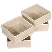 1pc/4pcs Multi-Layer Fabric Storage Box, Foldable Drawer-Style Organizer Suitable For Home, Office, Warehouse And Dorm, Lidless Clothing & Accessory Storage Box, Mother's Day Gift - Khaki - View 2