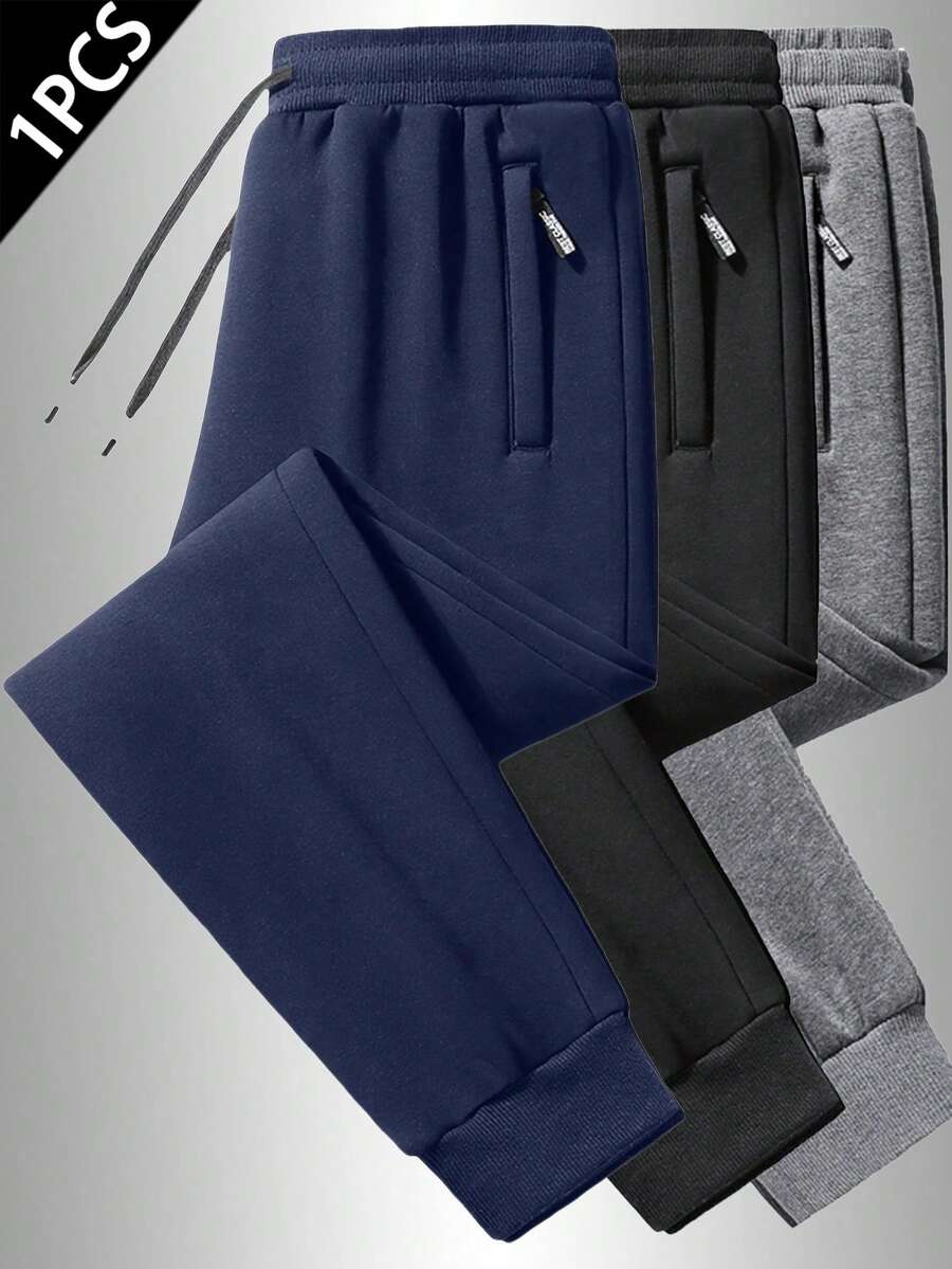 1pc Men's Pants, Suitable For Autumn/Winter Wear, Can Be Used For Fitness, Running, Casual Daily Wear, And Outdoor Hiking. Classic And Versatile. Spring - Navy Blue - View 1