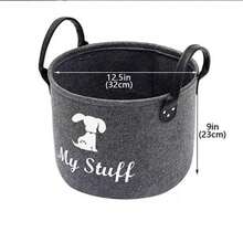 Giỏ đựng đồ chơi cho thú cưng 32cm*22cm, Giỏ đựng quần áo bẩn màu xám, Giỏ đựng đồ tròn có tay cầm - Nhiều màu - Xem 8