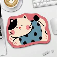 2pcs Polka Dot Kitten Cartoon Cute Cat Desk Mat, Suitable For Student Dorm, Computer Keyboard Mouse Pad, Tablecloth/Table Runner, Desktop Decor, Back To School, Study Supplies, Stationery - Alien - View 1