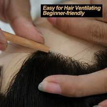 Bộ dụng cụ làm tóc giả dành cho người mới bắt đầu bao gồm 5 lưới ren tóc giả và 3 kim thông gió, thích hợp cho người mới bắt đầu thực hành làm tóc giả ren. - Xem 5