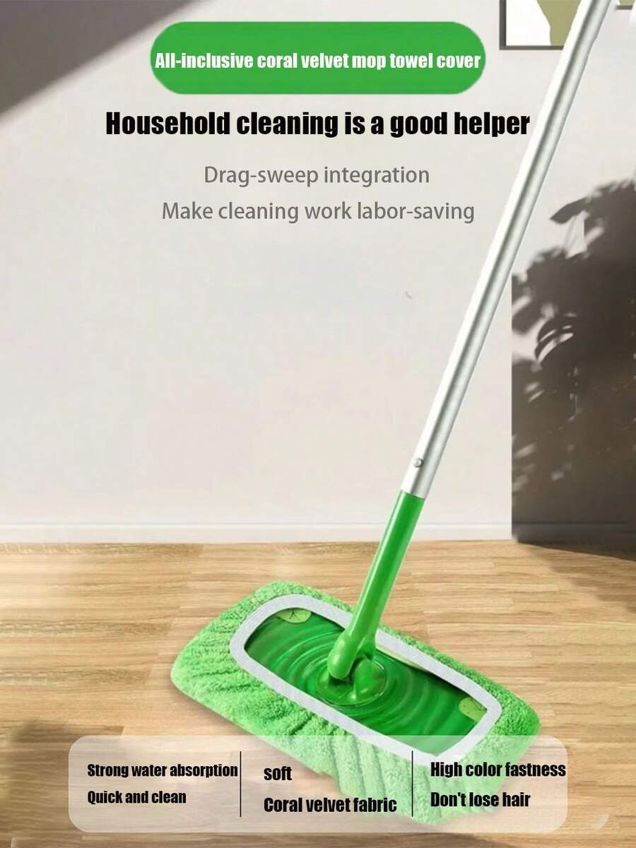 1pc/5pcs Reusable Flat Mop Pads, Suitable For Dry & Wet Cleaning, Replaceable Mop Cloth