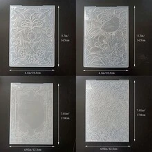 2D Carpeta con relieve, adecuada para creadores de tarjetas, álbumes hechos a mano, decoración de manualidades de papel - Patrón de rayas geométricas / Mariposa y flor / Texto de cumpleaños / Fondo manuscrito - 2D - Ver 10