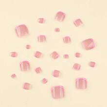 24Pcs Summer Model Toe Nails Rose Red Toenails Glitter Press On Nails Simple Press On Toenails Manicure Set Includes 1Sheet Adhesive Tabs & 1Pc Mini File Perfect For Everyday Wear Nail Supplies Nails - Nhiều màu - Xem 2