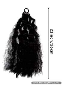 Natural Black High Ponytail Wig, Lazy Wool Curly Wavy Texture, Towel Ring Design, Fluffy Hair Extension Suitable For Daily Commute, Date Outfits And Atmosphere Matching - Multicolor - View 7