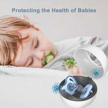 Portable Pacifier Sanitizer, UV Light Sanitizer Box, 99.99% Cleaned In 3 Minutes, 90 Disinfection Cycles, USB Rechargeable, Baby Pacifier Sanitizer On The Go (Large White) - Larger White - View 7