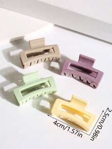 4/8/10 piezas Clips de pelo cuadrados geométricos brillantes y versátiles de moda, adecuados para cualquier ocasión, atuendos de verano, clips de pinza, accesorios de playa, vacaciones - Multicolor - Ver 4