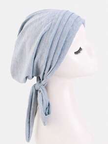 1 pieza Nuevo sombrero de mujer con pañuelo plisado, diadema con cinta, gorra protectora para el cabello trenzado, adecuado para uso diario, verano, playa, vacaciones, viajes - multicolor - Ver 17