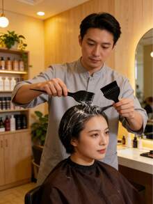 2件套专业染发刷套装 - 轻松上色，均匀着色 - 沙龙专业人士和DIY美发爱好者的理想之选 - 专为在家轻松打造个性造型而设计，包含美发工具、美发产品和配件，适用于沙龙、水疗中心和旅行。 - 黑色 - 查看 2