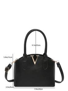 2026新款时尚优雅大容量通勤手提包，女士托特包单肩斜挎包 - 黑色 - 查看 3