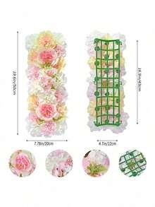 1 pièce 19,7*7,88 po Arche murale de fleurs de roses artificielles, en matériau plastique, panneau mural de fleurs de soie rose hortensia faux, décor de fond de fleurs artificielles roses pour tables, runner, salle de fête, cuisine, table de réception, centre de table de fleurs de mariage, décoration murale d'hortensias 3D, décoration murale de fleurs artificielles, arche polyvalente de fond de fleurs artificielles. - multicolore - Voir 3