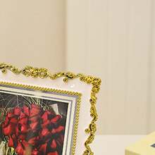 1pc European Retro Carved Picture Frame Drip Glue Picture Frame, Light Luxury Gold And Silver Desktop Display Table 6-Inch Desktop Photo Display Rack Home Decoration, Can Also Be Given As Birthday Gifts, Holiday Gifts To Friends And Family (Inner Lining Paper Is Randomly Shipped) - beraneka warna - View 7