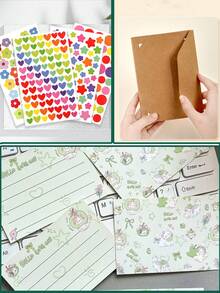 Accordion Fold Greeting Card, Creative Information Card Suitable For Birthday, Wedding, Party, INS Foldable Memo Card, DIY Handwritten Blessing Card For Various Occasions - Set - View 11