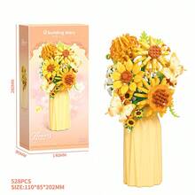 300+Pcs Home Decor Artificial Flowers, Everlasting Flowers, Building Blocks Flowers, Gardenia, Tulip, Jasmine, Carnation, Rose, Cherry Blossom, Lily, Sunflower, Daisy, Peony, Orange Tree, Violet, Suitable For Valentine's Day/Mother's Day/Thanksgiving/Birthday/Christmas - Multicolor - View 35