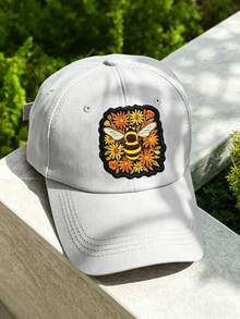 1pc Embroidered Bee In Flower Patch, Natural Bee Pollinating Pattern, Iron-On/Sew-On, Suitable For Hats, Bags, Backpacks, Jackets, Uniforms, Lovely DIY Gift For Animal & Insect Enthusiasts, Advocates - Bee - View 8